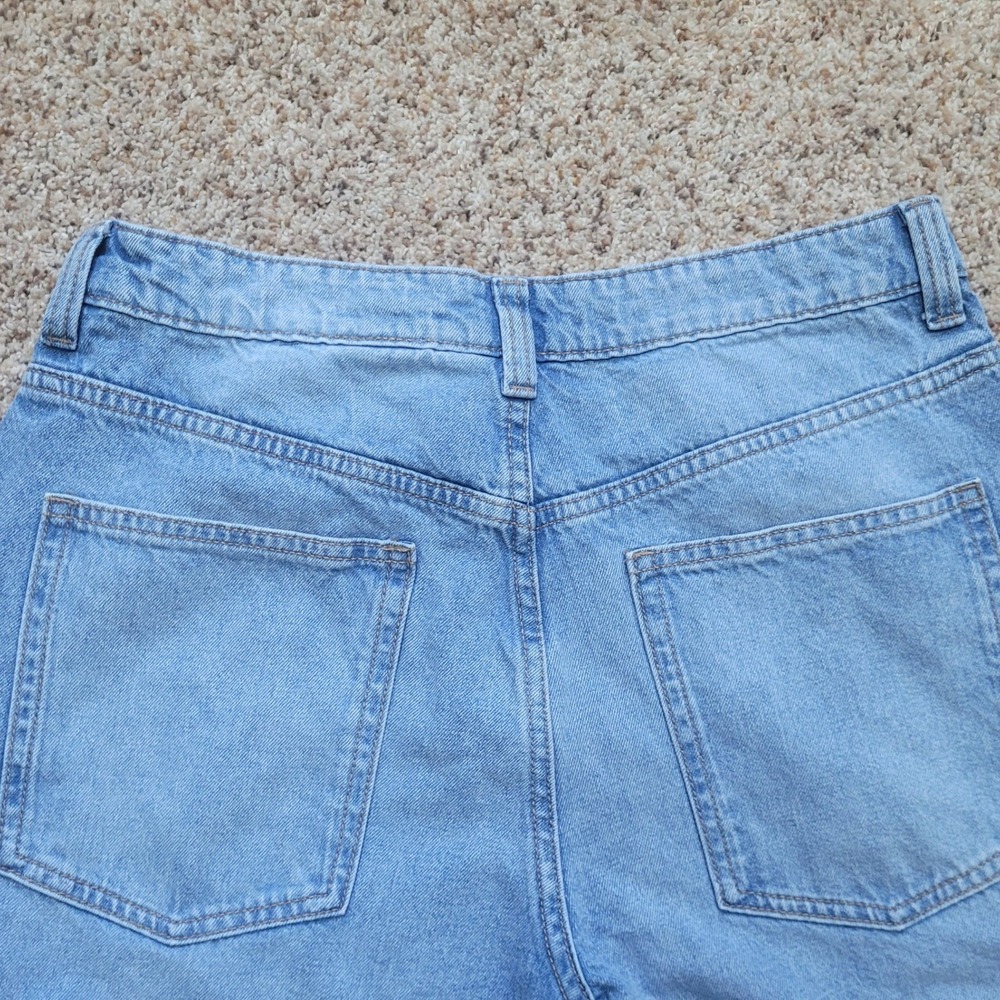 H&M Divided Women Light Wash Wide Leg Cargo Carpenter Jeans 8 - Picture 9 of 10